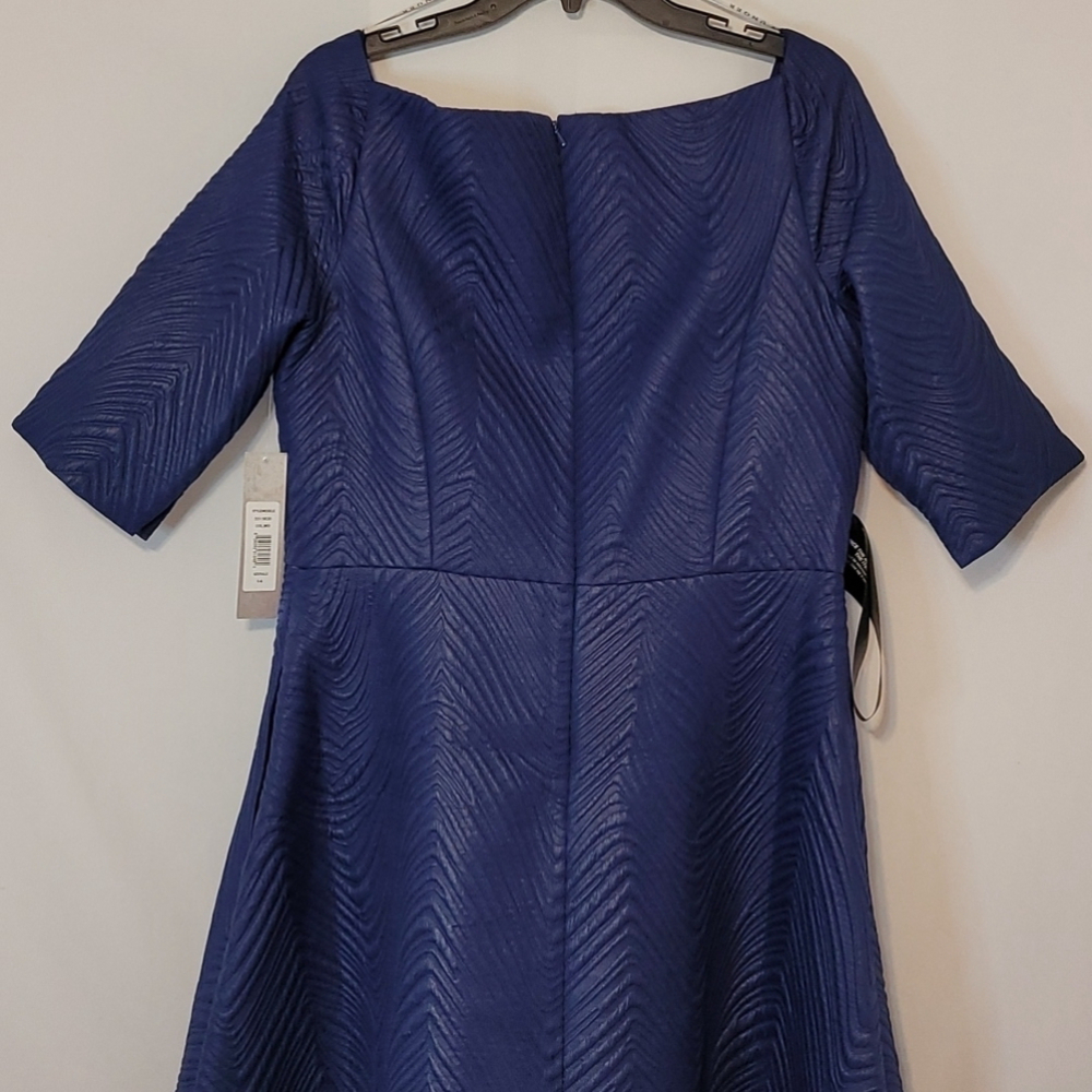 Kay Unger Quilted Jackquard Elbow Sleeve Midi leght Dress - Picture 14 of 15